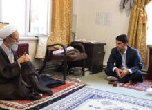 دیدار رئیس دادگستری شهرستان بناب با آیت‌الله باقری بنابی