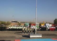 برگزاری مراسم صبحگاه مشترک نیروهای نظامی و انتظامی شهرستان بناب