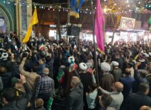 تجمع مردم بناب در حمایت از حمله موشکی و پهپادی سپاه پاسداران به اسرائیل