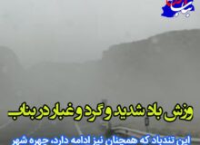 وزش باد شدید و گرد و غبار در شهرستان بناب